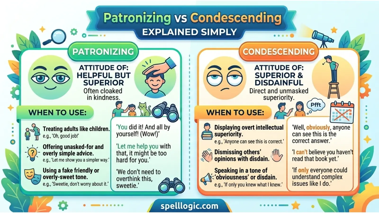 Patronizing vs Condescending Explained Simply
