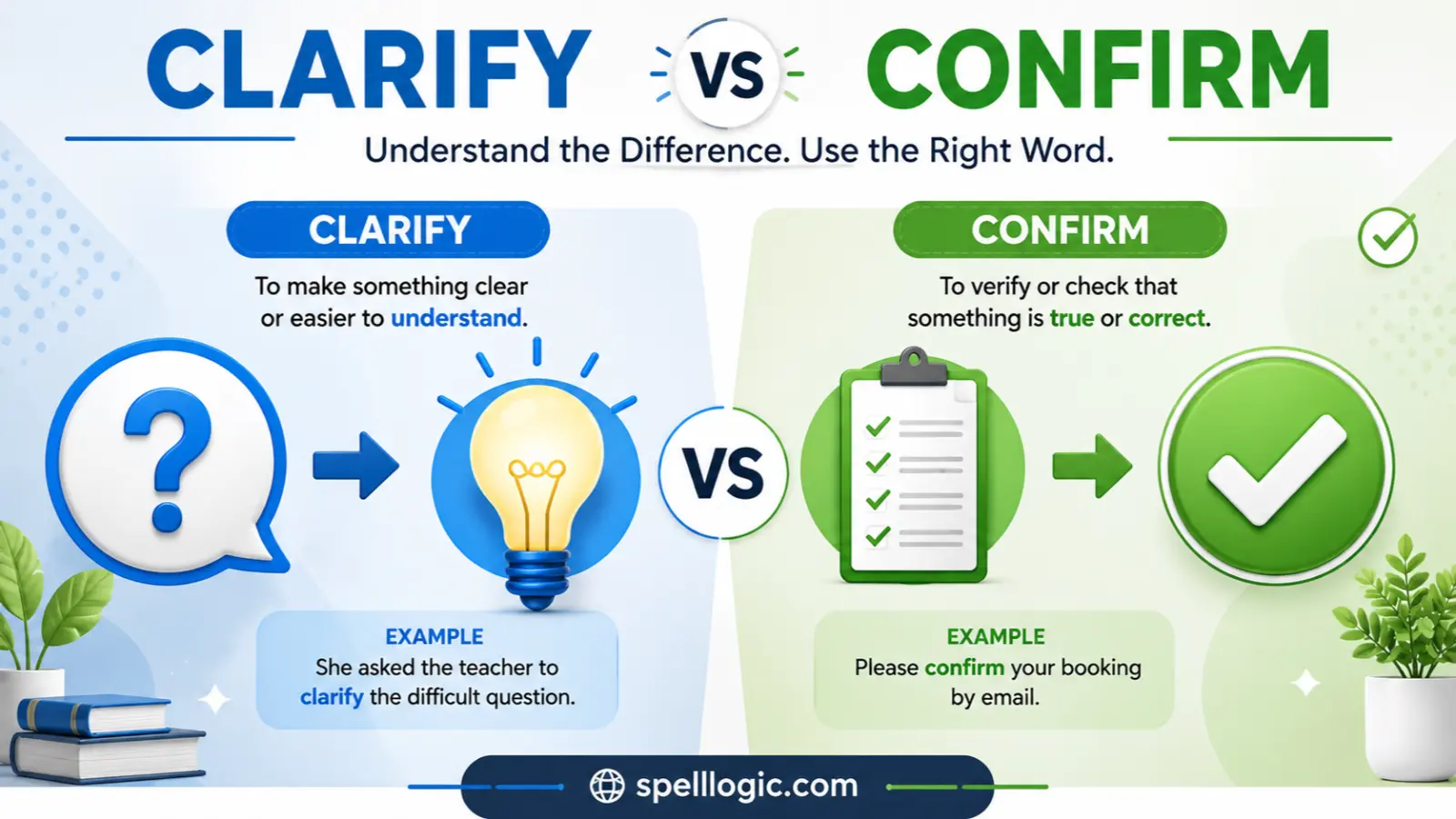 clarify vs confirm