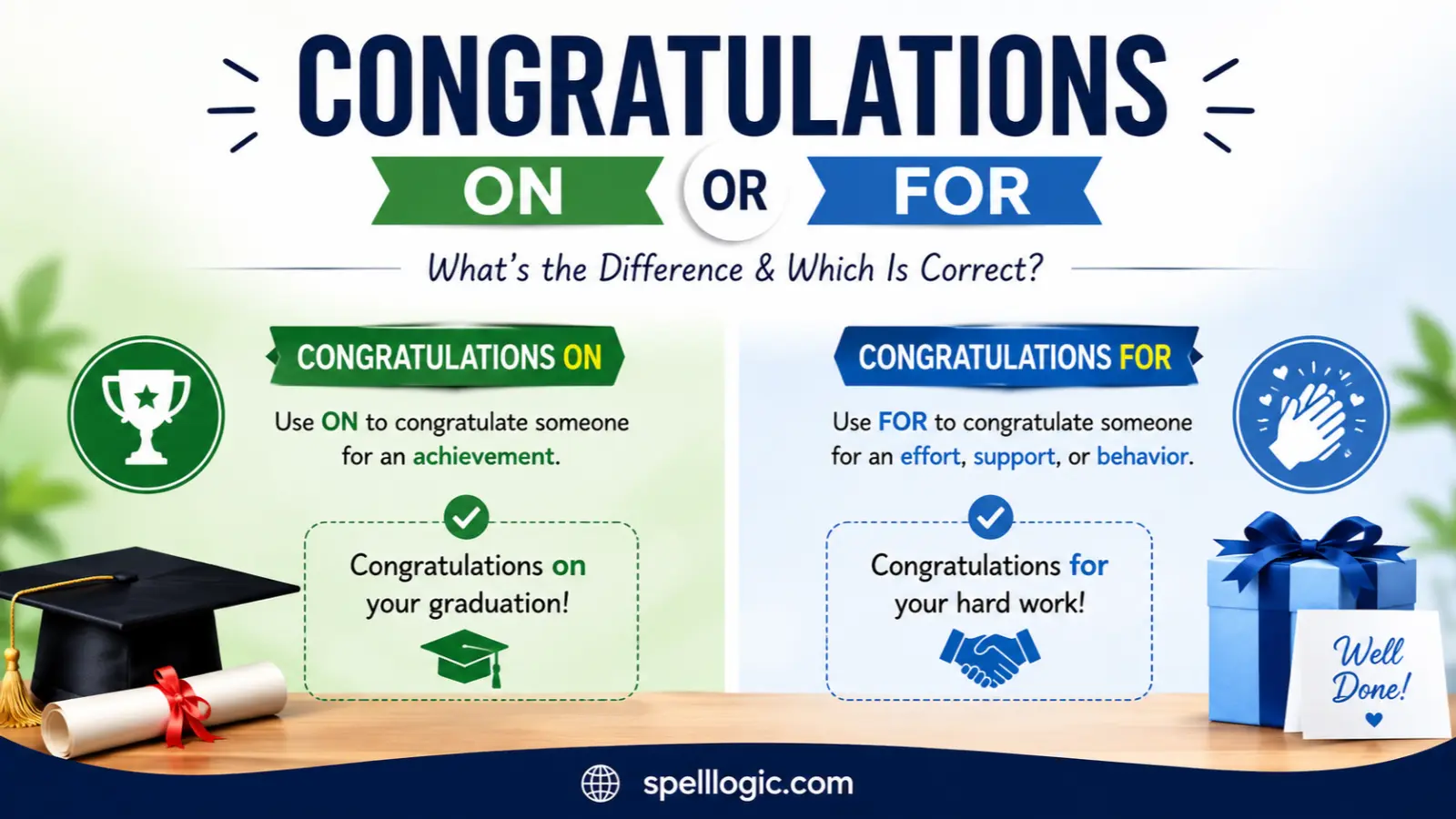 congratulations on or for
