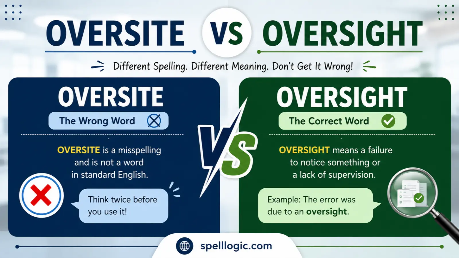 Oversite vs Oversight