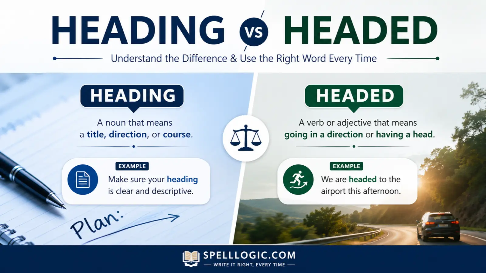 heading vs headed