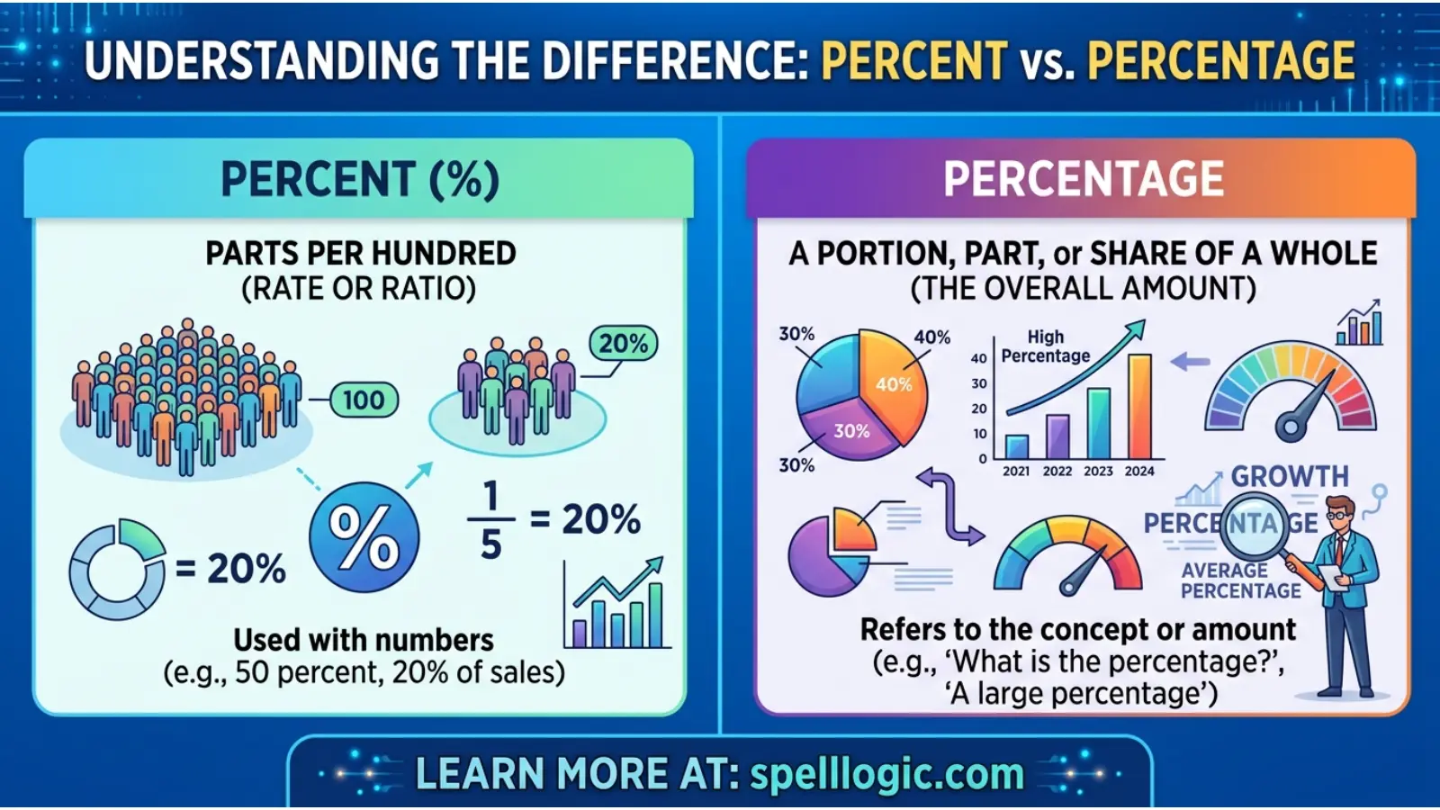percent vs percentage