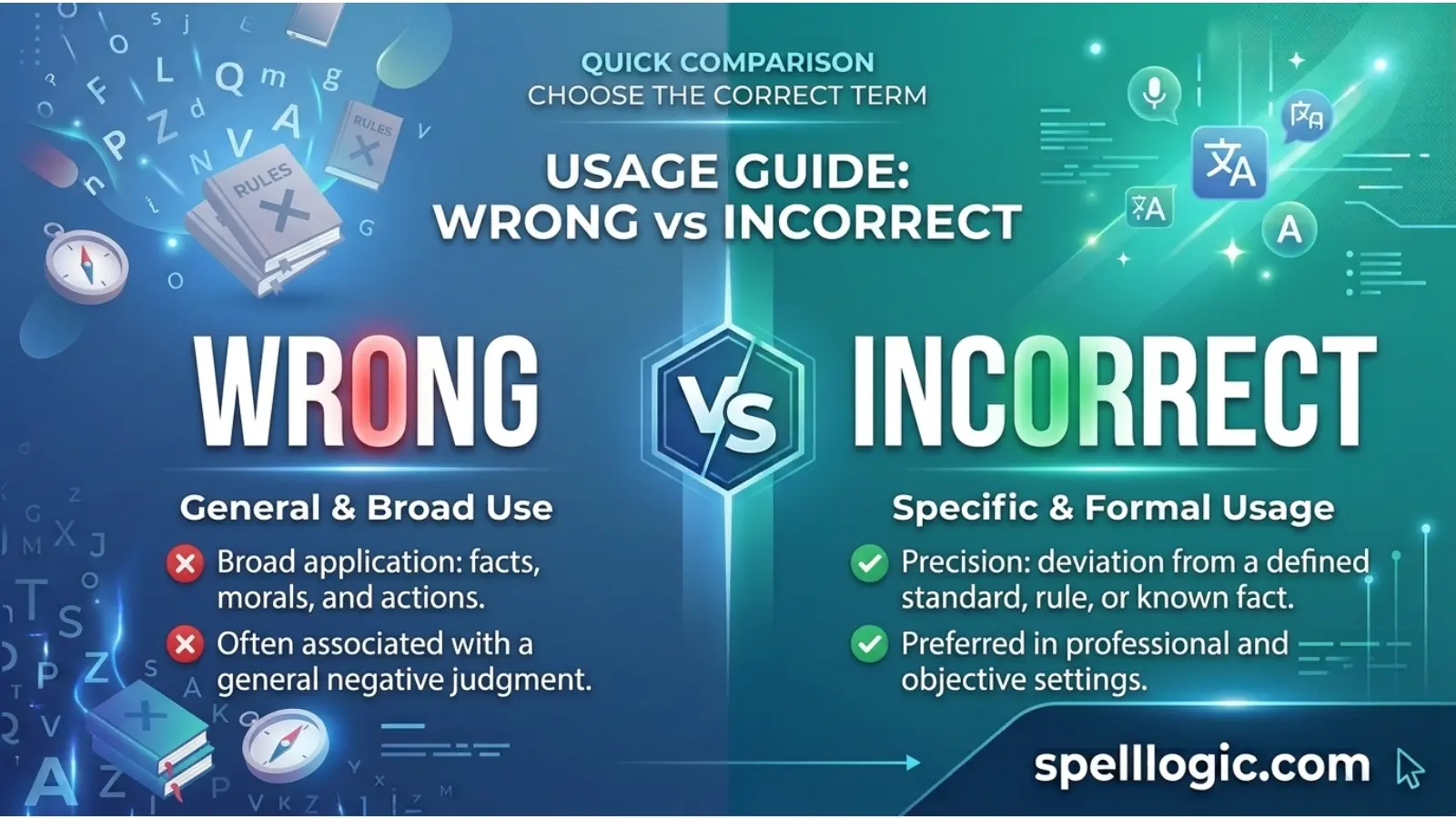 Wrong vs Incorrect