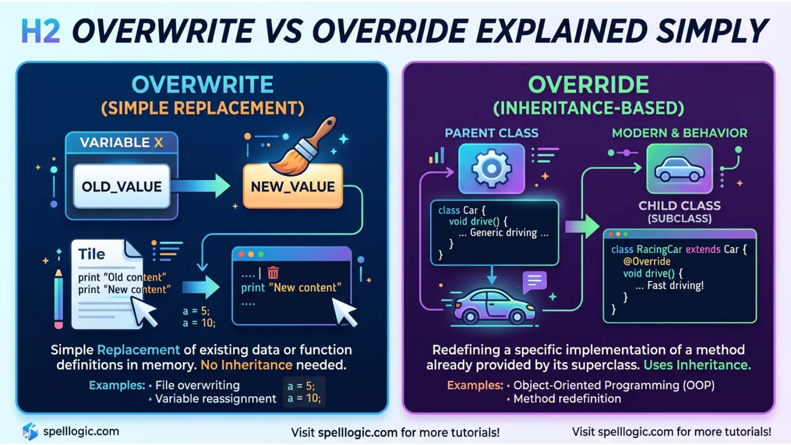 Overwrite vs Override Explained Simply
