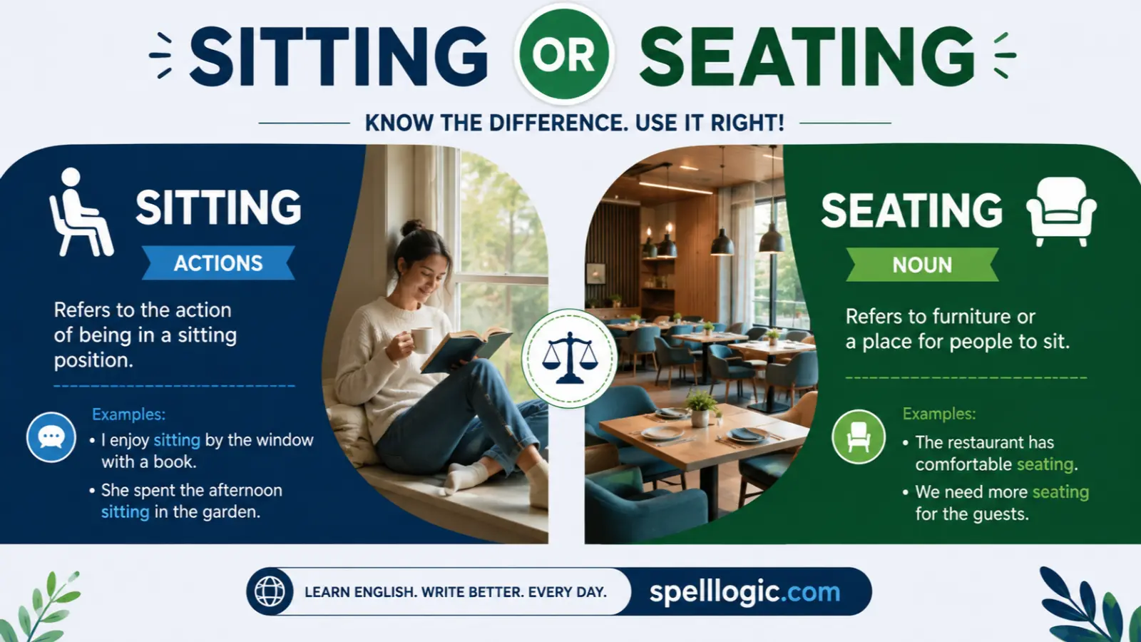 sitting or seating