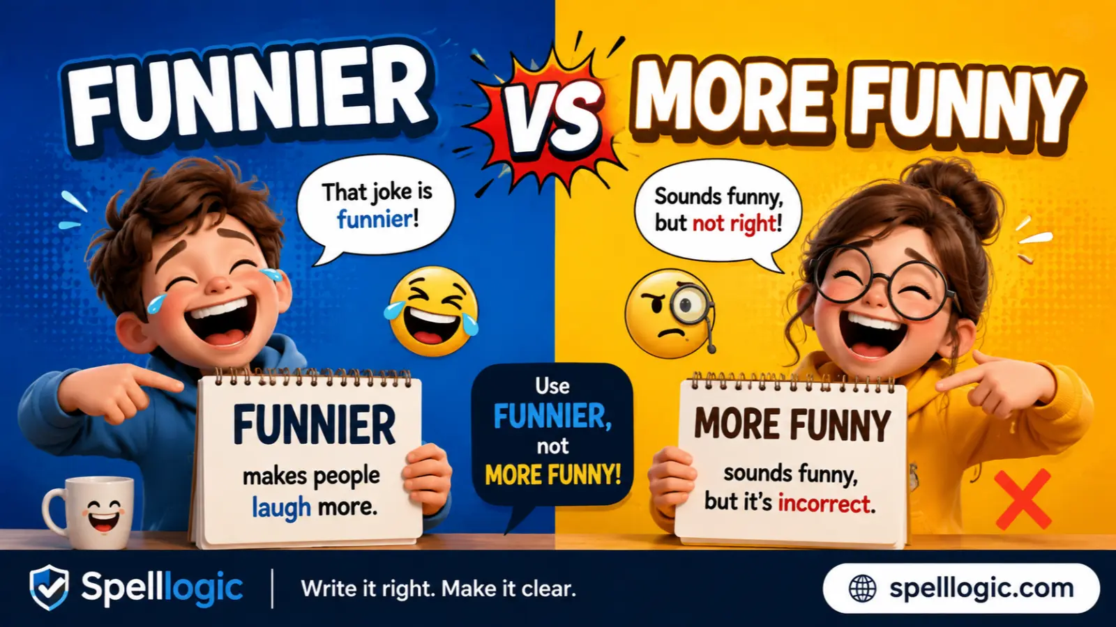 funnier or more funny