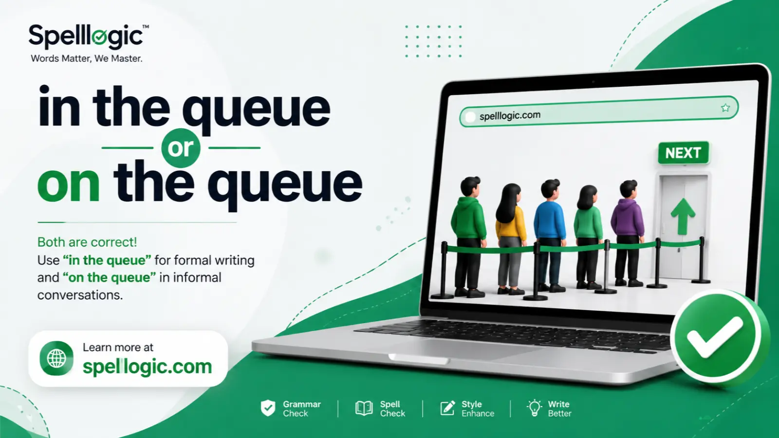 in the queue or on the queue