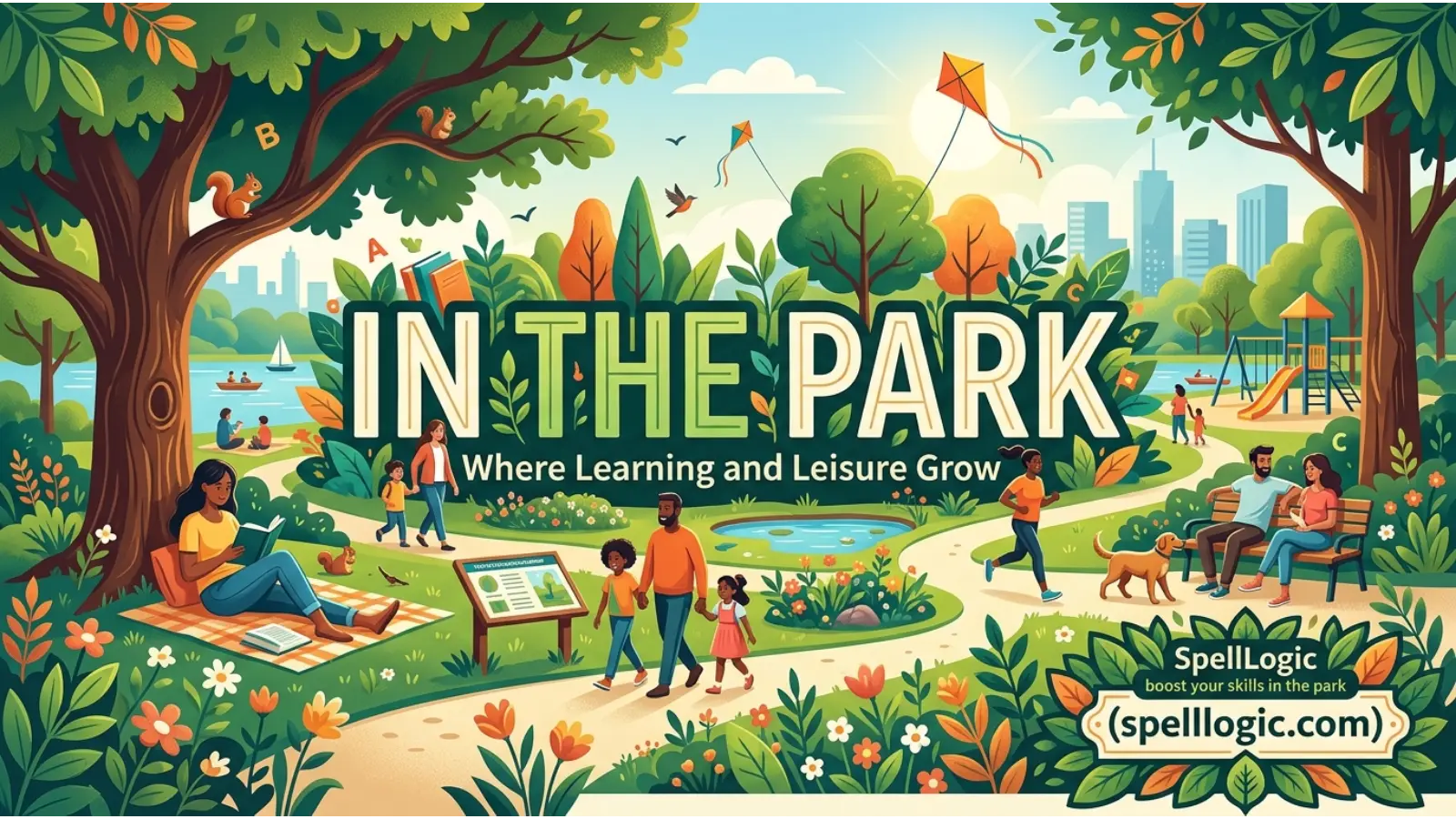 in the park or at the park
