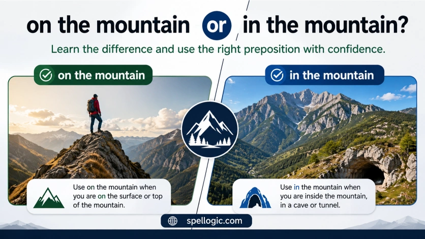 on the mountain or in the mountain