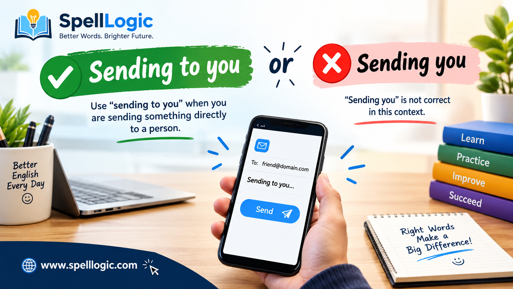 sending to you or sending you