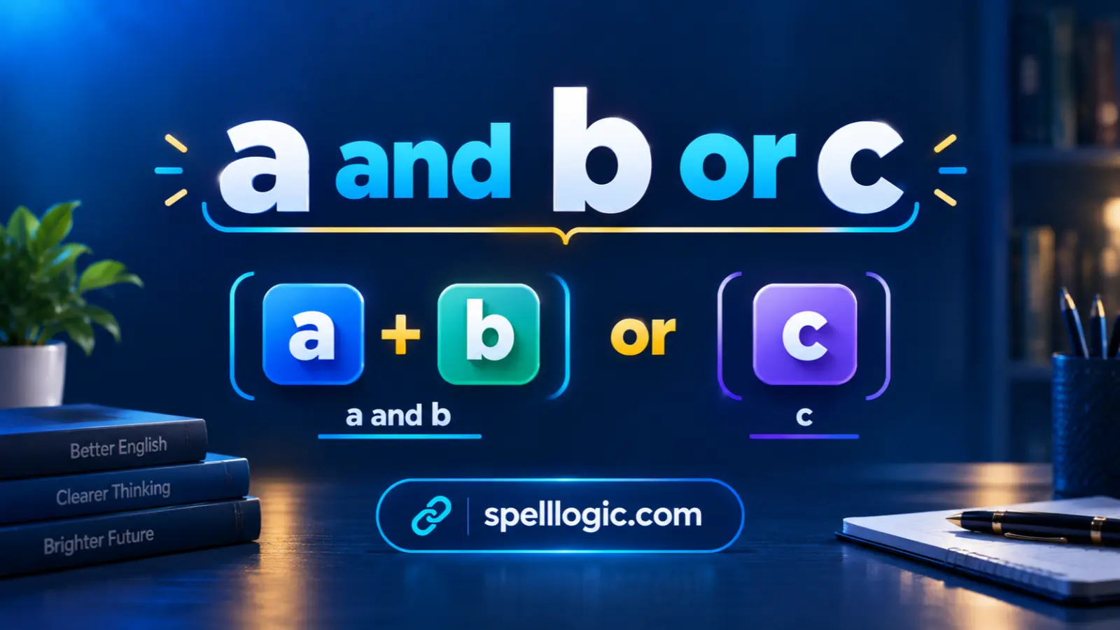 a and b or c